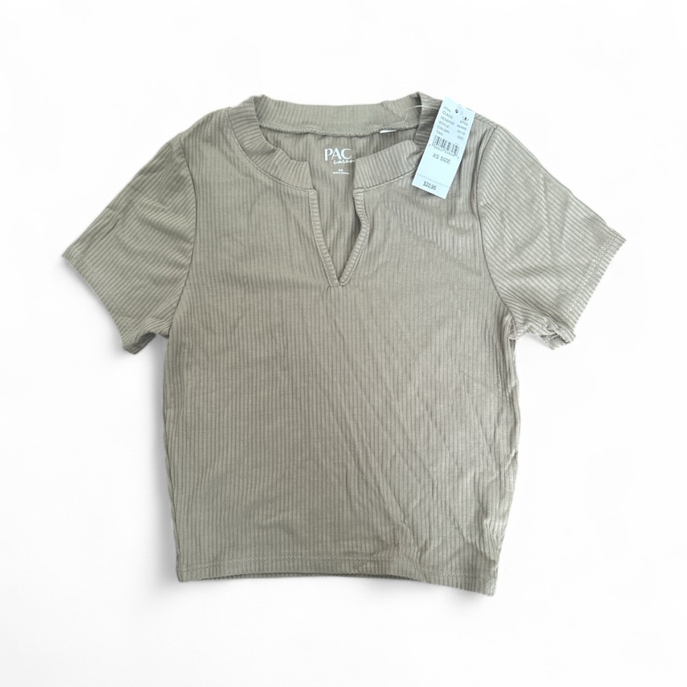 PacSun Sage Ribbed Short Sleeve Top